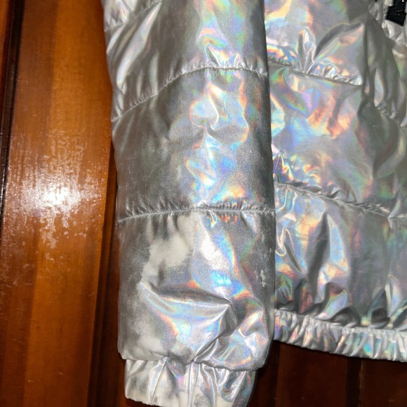 Rare Victoria’s Secret Pink Rainbow Iridescent Puffer Coat Size Large ON HOLD - Picture 6 of 8